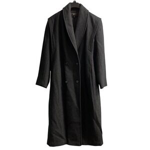 Stephanie Matthews Coat Womens 16 Black Wool Long Classic Timeless Old Money